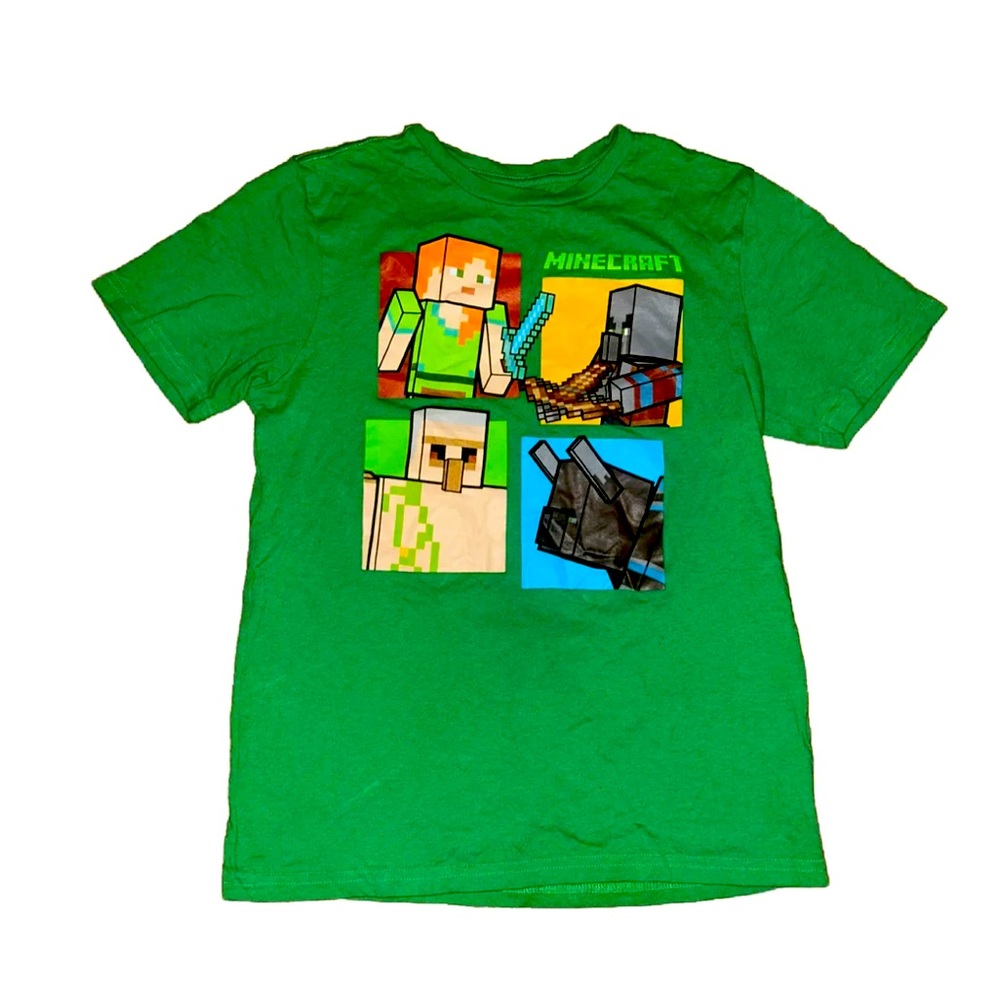 Mojang Boys Green Short Sleeve Minecraft Boxed-In Tee Size XL (14-16) NWOT